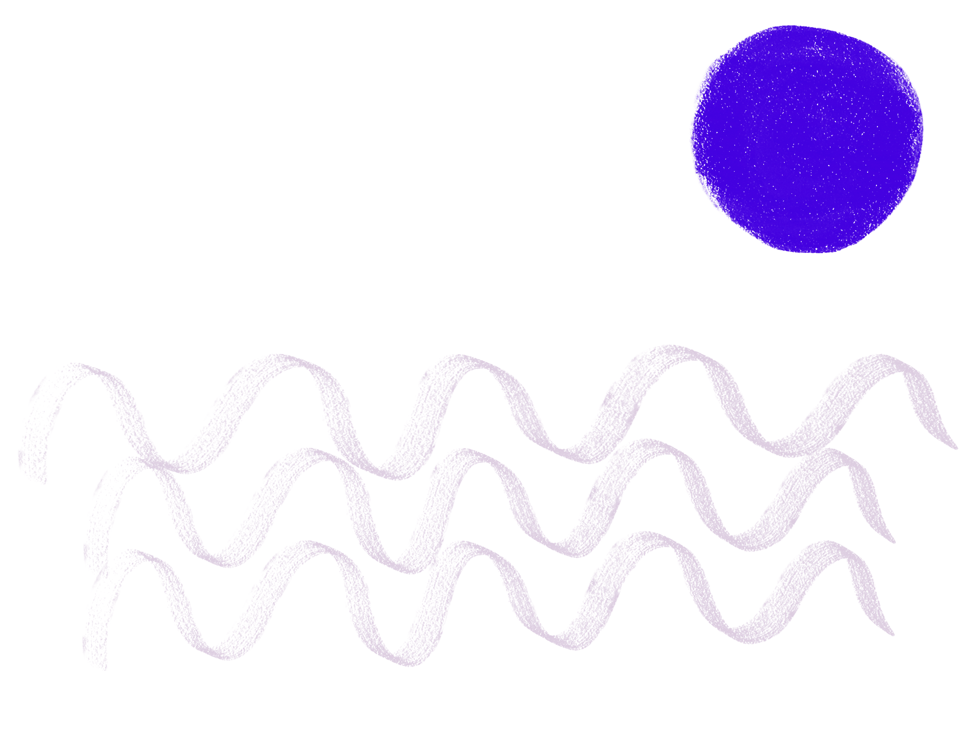 Ein bewegtes Bild, das den Flow darstellt. Es bewegen sich rosarote Wellen und oben rechts im Bild ist ein blauer runder Kreis, der sich dreht.